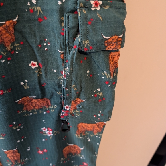 Duluth Trading Co Green Overalls with Animal Pattern - Picture 4 of 10